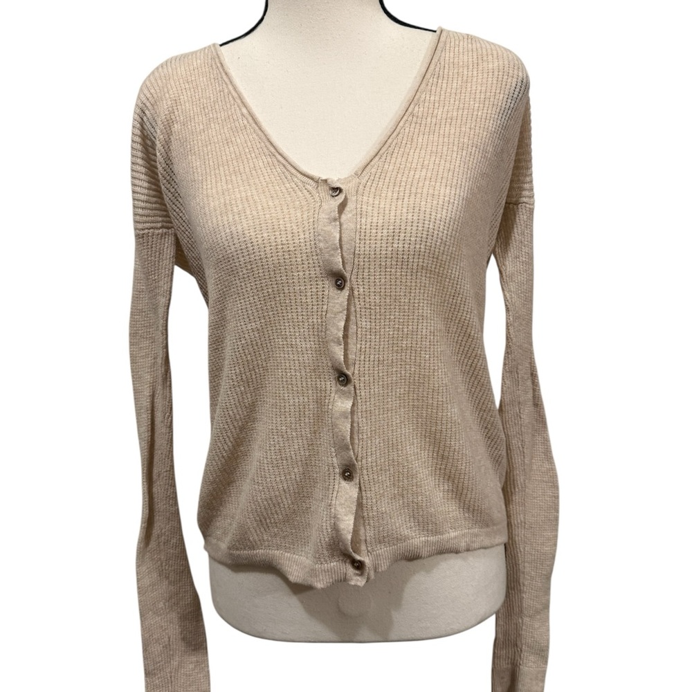 Minnie Rose | Tan Button-Up Cardigan